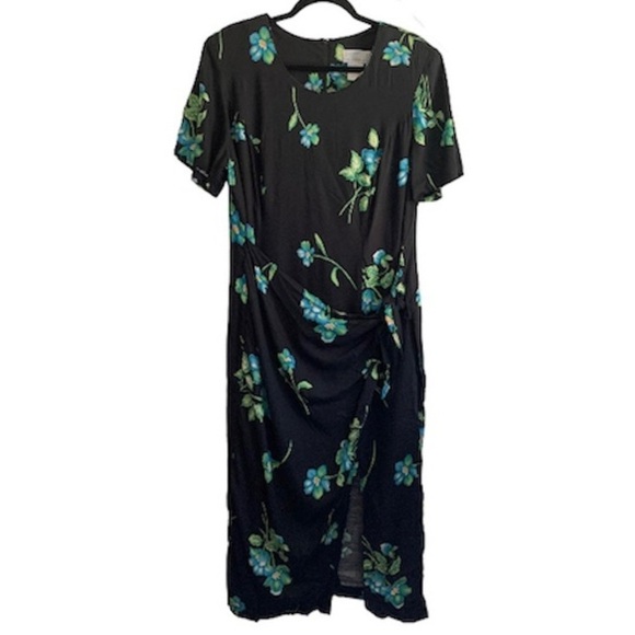 Vintage Studio C Tropical Wrap Tie Waist Dress with Side Slit, [Sz 18W] - Picture 1 of 7